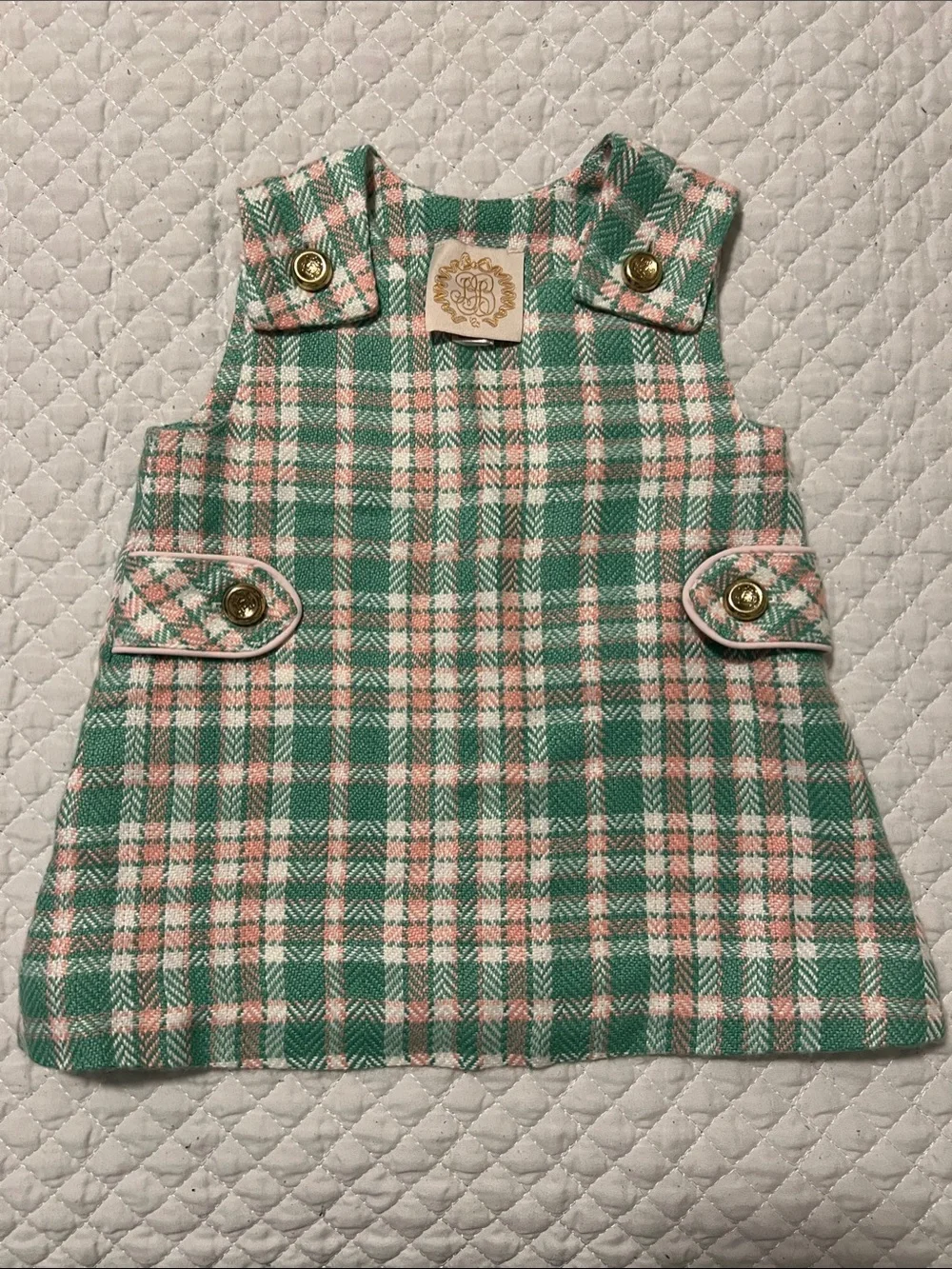 The Beaufort Bonnet Company Mint Green and Pale Pink Knit Jumper